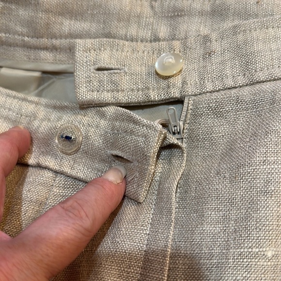 Talbots Petite Oatmeal Colored Linen Skirt Size 8P- will fit Size 6P - Picture 4 of 8